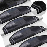 Stair Mats Self-adhesive 10 pcs 65x21x4 cm Black and Grey 149835