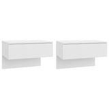 ZNTS Wall-mounted Bedside Cabinets 2 pcs High Gloss White 810948