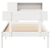 Bookcase Bed without Mattress White 75x190 cm Small Single Solid Wood Pine 3321785
