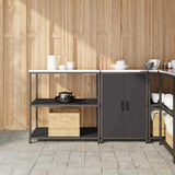 Kitchen Storage Set HATTEM 2 pcs Black Cold-rolled Steel 3392659