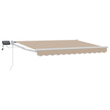 Manual Retractable Awning with LEDs Beige and White 3.5 x 2 m 3419221
