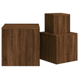 ZNTS Side Tables 3 pcs Brown Oak Engineered Wood 815989