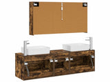 Bathroom Furniture Set 4 pcs Smoked Oak 3406867