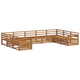 Outdoor Sofa Set 9 pcs Natural Solid Acacia Wood 3374114