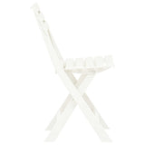 Garden Chair Set of 2 White Plastic Standard Foldable 48786