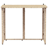 Folding Garden Table Beige 90x51x75 cm Poly Rattan 4108257