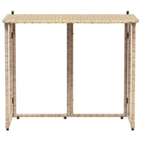 ZNTS Folding Garden Table Beige 90x51x75 cm Poly Rattan 4108257