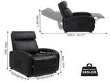 PU With 2-Point Massage Heating Function Recliner Black 95633974