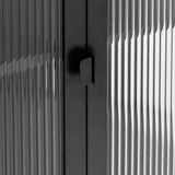 Highboard Black 85x40x180 cm Glass and Steel 353004