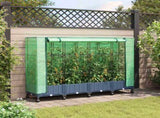 Garden Planter with Greenhouse Cover&Wheels 4 pcs Blue Grey PP 3423140