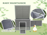 Wooden Duck House with Ramp, Double Doors, Openable Asphalt Roof, Ventilation Holes, Removable Base, T3398P425333