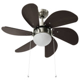 Ceiling Fan with Light 76 cm Dark Brown 51488