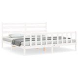 Bed Frame without Mattress White 200x200 cm Solid Wood Pine 3192057