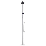 Garden Shower with Brown Base 220 cm Aluminium 3070791