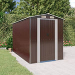 Garden Shed Dark Brown 192x357x223 cm Galvanised Steel 3147462