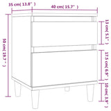 ZNTS Bedside Cabinet High Gloss White 40x35x50 cm 821830