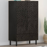 Highboard Black 60x33x100 cm Solid Wood Mango 356849
