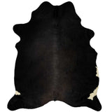 Real Cowhide Rug Black 180x220 cm 376701
