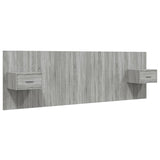 Bed Headboard With Cabinet Grey Sonoma Engineered Wood Standard 3115706