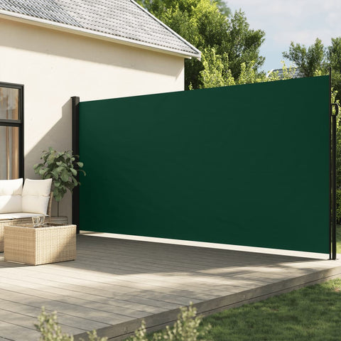 ZNTS Retractable Side Awning Dark Green 220x600 cm 4004575