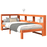 Bookcase Bed without Mattress Wax Brown 75x190 cm Solid Wood Pine 3324408