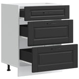 Kitchen Base Cabinet "Porto" Black Engineered Wood 854260