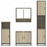 ZNTS 4 Piece Bathroom Furniture Set Sonoma Oak Engineered Wood 3301216