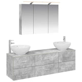 Bathroom Furniture Set 4 pcs Concrete Grey 3406938
