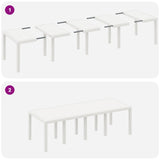 Garden Dining Set 9 pcs White Polypropylene 3378744