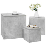 Side Tables 3 pcs Concrete Grey Engineered Wood 808589
