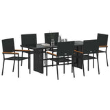 Garden Dining Set 7 pcs Black Poly Rattan 3365424