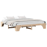 Bed Frame Natural 200 x 200 cm Solid Pine Wood 872932