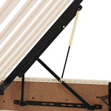 Storage Bed with Mattress Creme 120 x 200 cm Fabric 3370008