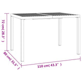 Garden Table Anthracite 110x80x72 cm Steel 362745
