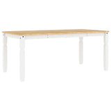 Dining Table Corona White 180x90x75 cm Solid Wood Pine 4005722