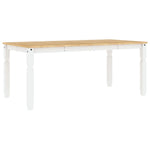 ZNTS Dining Table Corona White 180x90x75 cm Solid Wood Pine 4005722