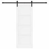Sliding Door White and Black 73.5 x 198.5 cm Solid Pine Wood 3333187