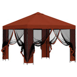 Garden Gazebo with Sidewalls 3 x 3 m Terracotta 900364