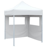 Professional Folding Party Tent with 2 Sidewalls 2x2 m Steel White 48887