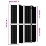 Room Divider 4 Panels Brown Solid Wood Paulownia 358819
