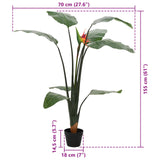 Artificial Strelitzia Plant Green 70 x 18 x 155 cm 42042073