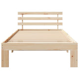 Bed Frame with Headboard Natural 90 x 200 cm Solid Pine Wood 872626