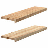 Stair Treads 2 pcs Untreated 90x30x2 cm Solid Wood Oak 3283780