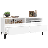 TV Cabinet High Gloss White 100x34.5x44.5 cm Engineered Wood 831903