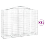 Arched Gabion Baskets 11 pcs 200x50x140/160 cm Galvanised Iron 3145691