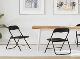 Folding Chair 2 pcs Black 48 x 44 x 78 cm Velvet 42029068