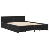 Bed Frame with Drawers without Mattress Black 135x190 cm Double 3279947
