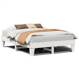 Bed Frame without Mattress White 150x200 cm King Size Solid Wood Pine 855353