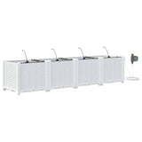 Garden Planter 4 pcs White 160 x 40 x 37.5 cm Plastic 42002915