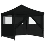 Foldable Party Tent Pop-Up with 4 Sidewalls Black 4004934